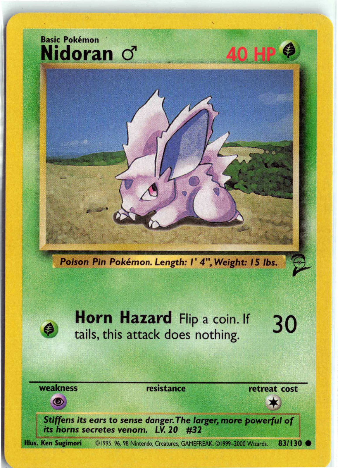 Nidoran M 083/130 MP Pokemon Base Set 2