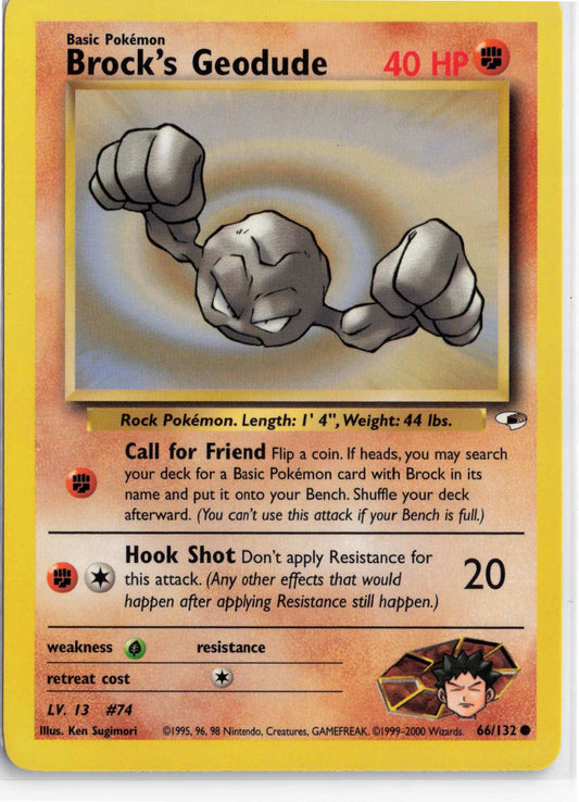 Brock's Geodude (66) 066/132, HP Condition, Pokemon Gym Heroes