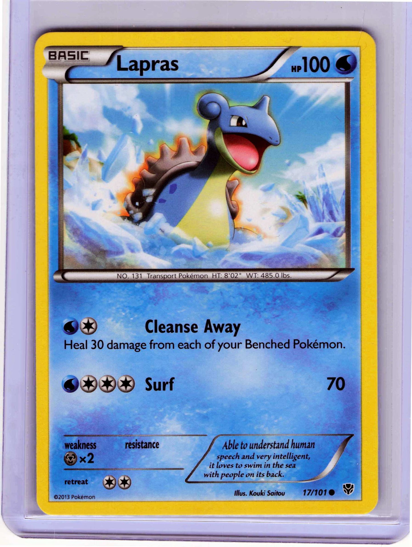 Lapras 17/101, NM Condition, Pokemon Plasma Blast
