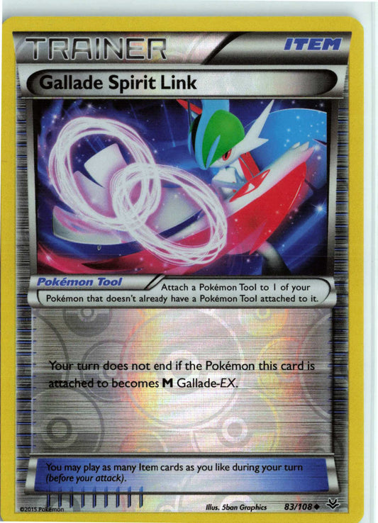 Gallade Spirit Link 83/108 Reverse Holo MP Pokemon XY Roaring Skies