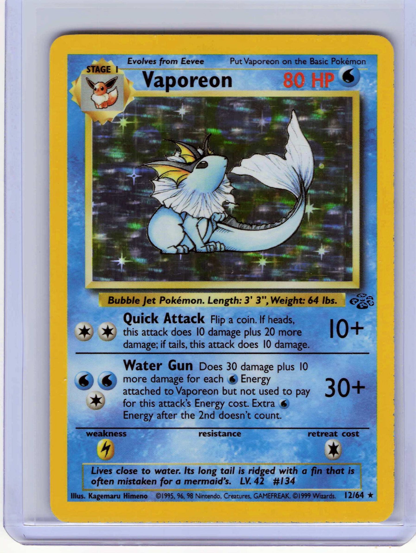 Vaporeon (12) 12/64 Holo Rare Jungle
