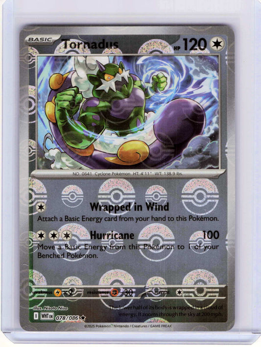 Tornadus Poke Ball Pattern #078/086 Reverse Holo Pokemon SV: White Flare