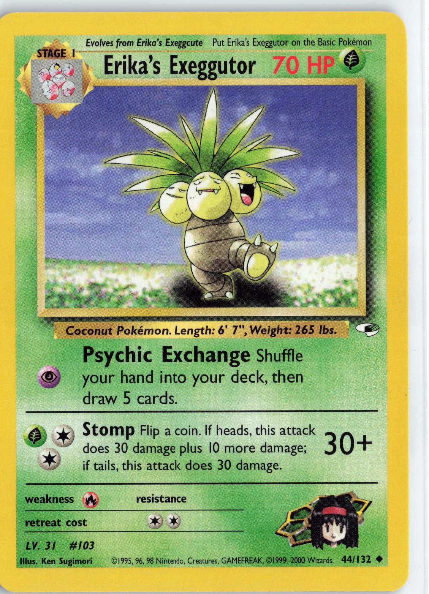 Erika's Exeggutor 044/132, HP Condition, Pokemon Gym Heroes