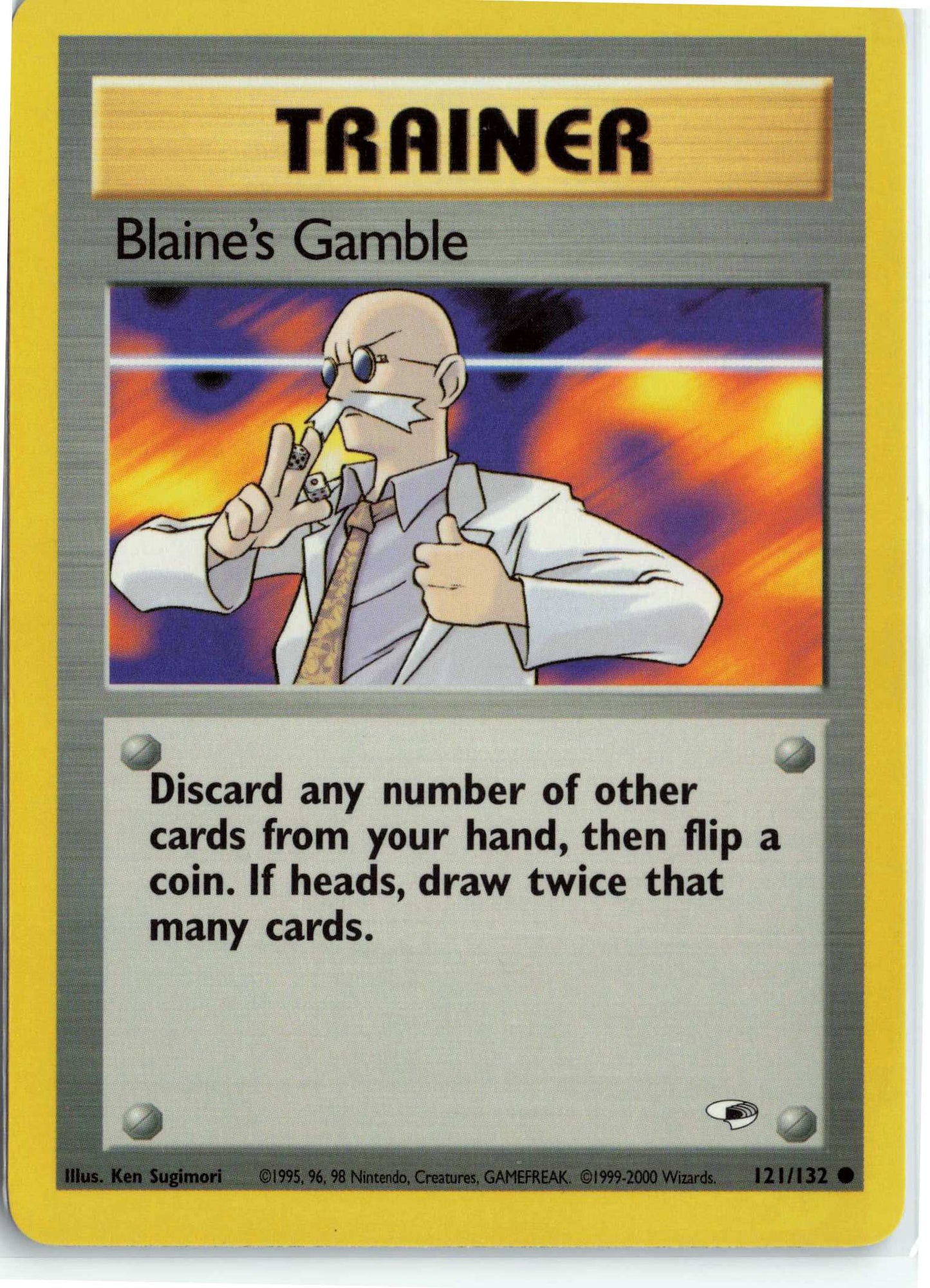 Blaine's Gamble 121/132, HP Condition, Pokemon Gym Heroes