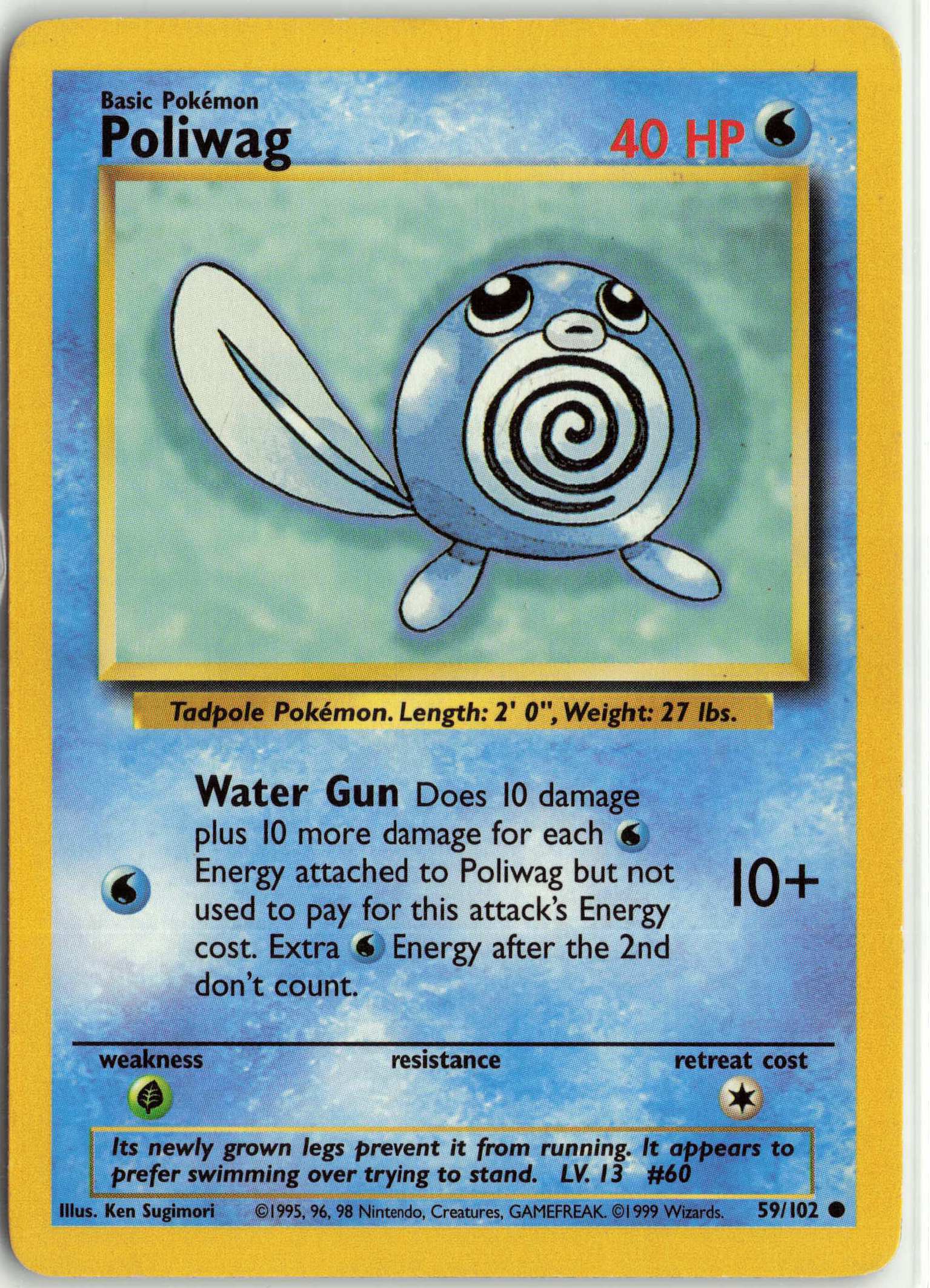 Poliwag 059/102, HP Condition, Pokemon Base Set