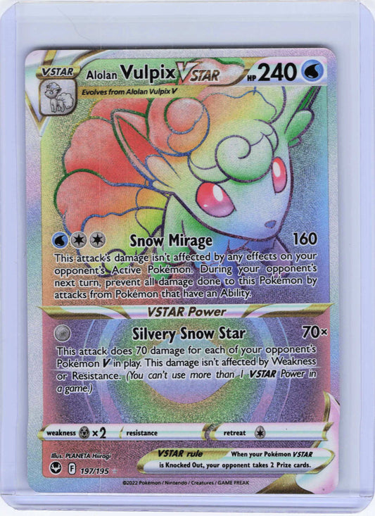 Alolan Vulpix VSTAR #197/195 Holo Pokemon SWSH12: Silver Tempest