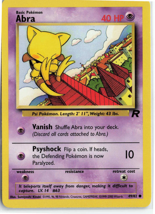 Abra 49/82, HP Condition, Pokemon Team Rocket