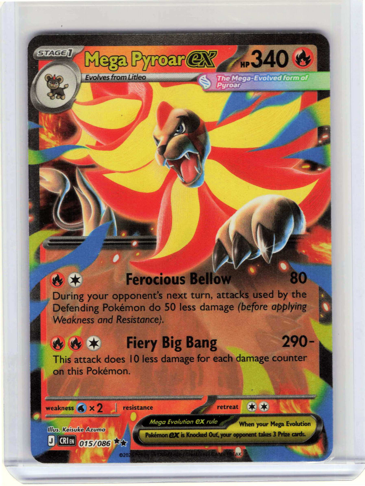 Mega Pyroar ex #015/086 Pokemon ME04: Chaos Rising
