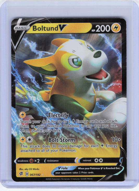 Boltund V #067/192 Holo Pokemon SWSH02: Rebel Clash