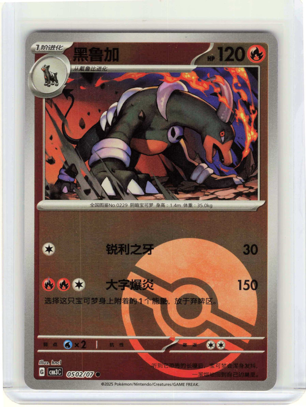 Houndoom Poke Ball #05 02/136 Chinese Pokemon Gem Pack Vol 3
