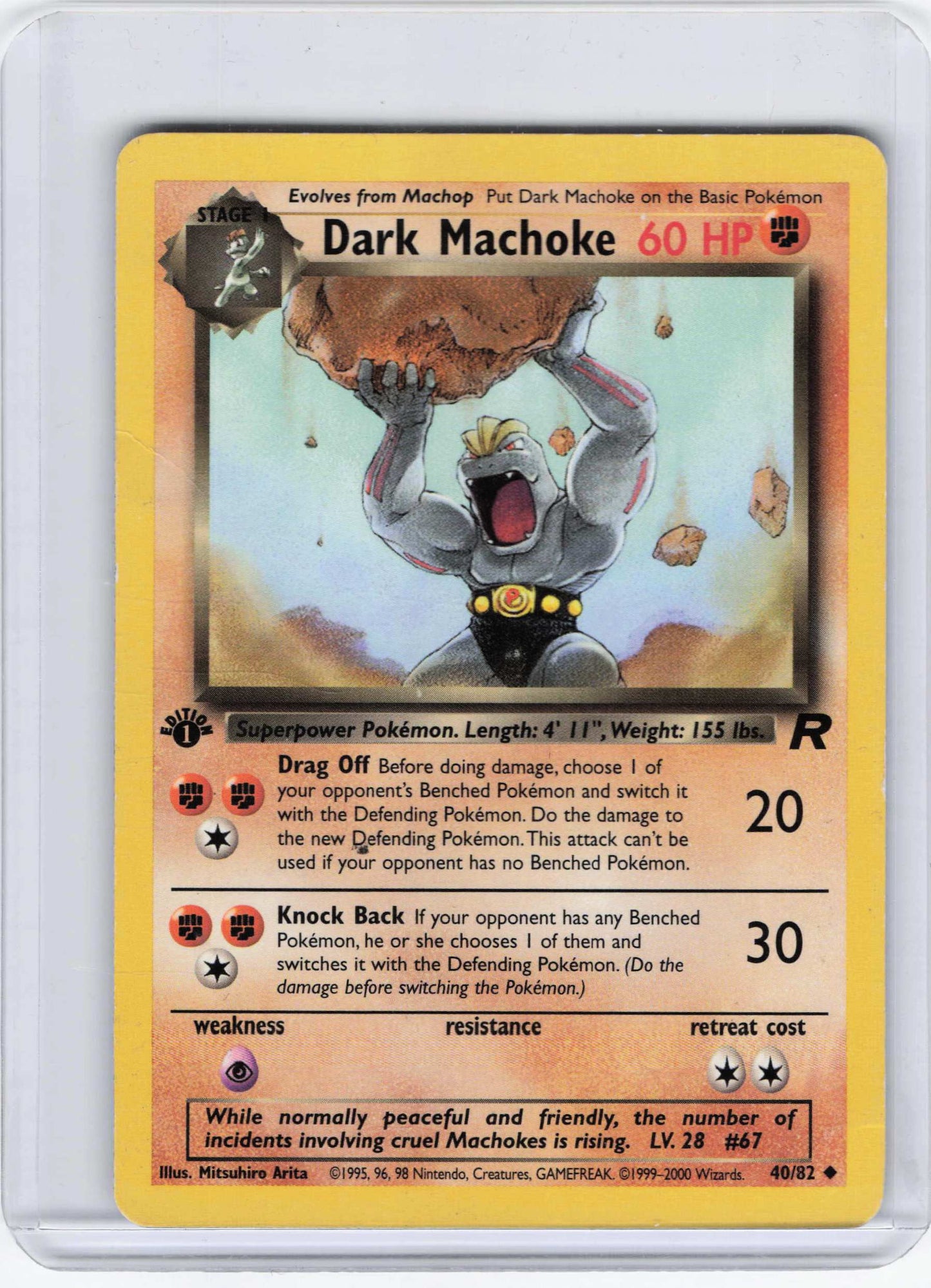 Dark Machoke 40/82 Uncommon Team Rocket NM