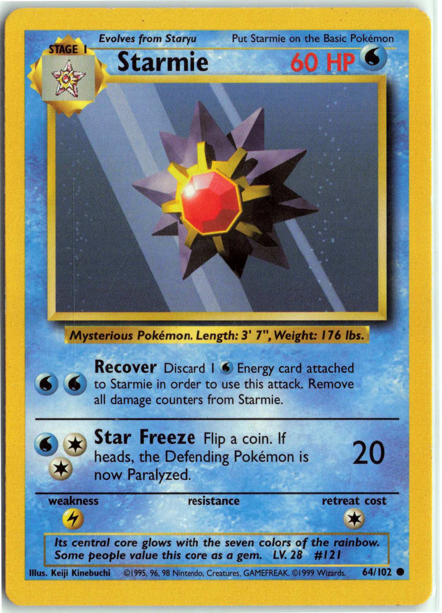 Starmie 064/102, HP Condition, Pokemon Base Set