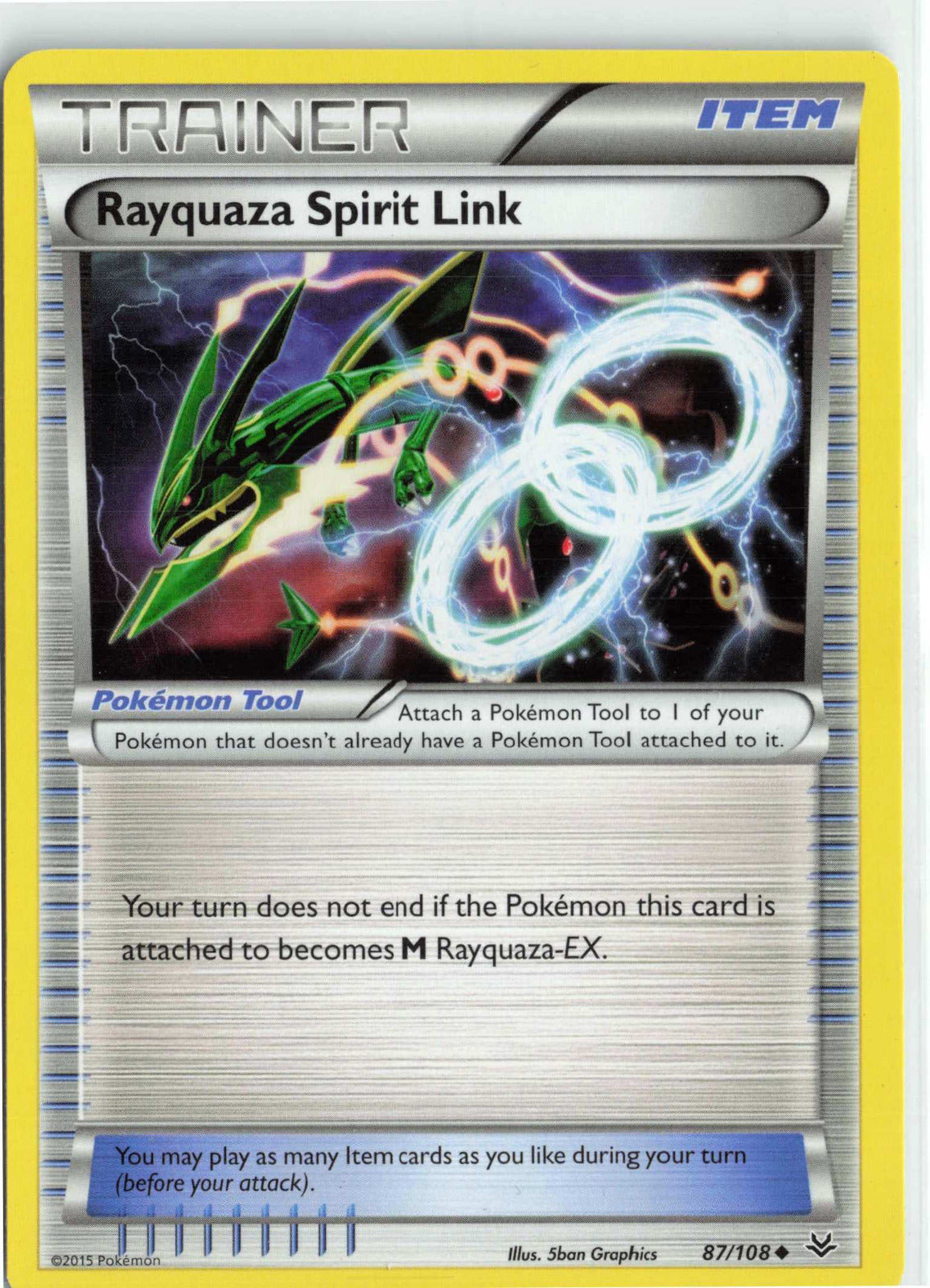 Rayquaza Spirit Link 87/108 MP Pokemon XY Roaring Skies
