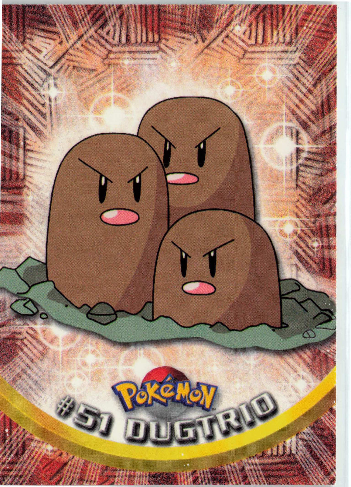 Dugtrio #51 - Black Topps Logo Pokemon Topps TV Animation Edition Series 1