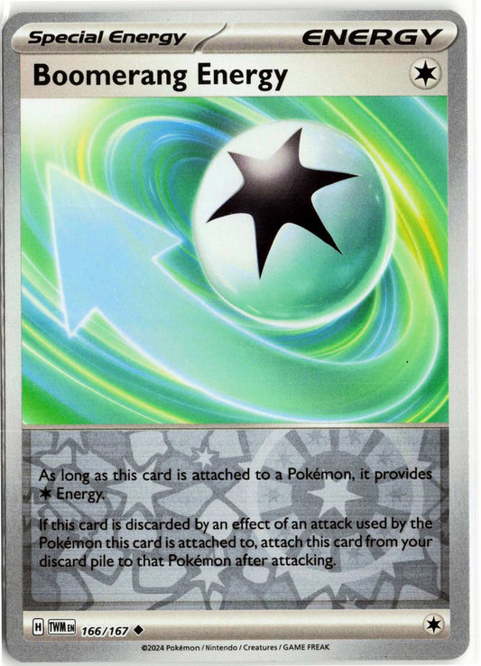 Boomerang Energy #166/167 Reverse Holo Pokemon SV06: Twilight Masquerade