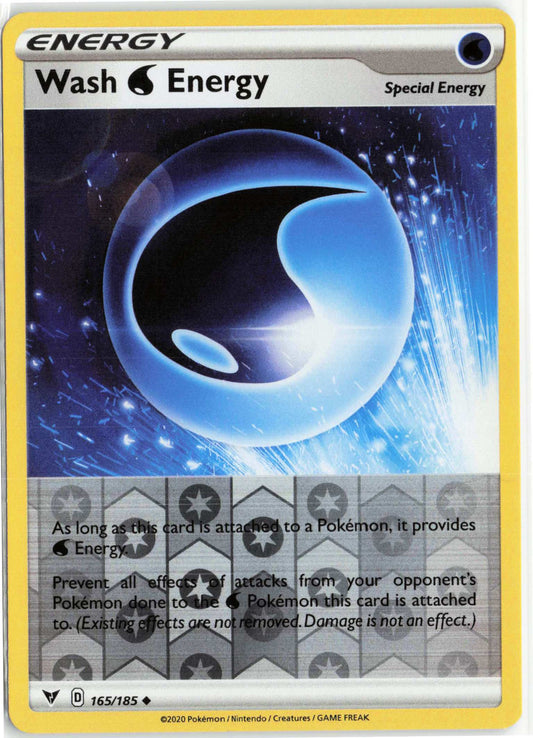 Wash Water Energy #165/185 Reverse Holo Pokemon SWSH04: Vivid Voltage