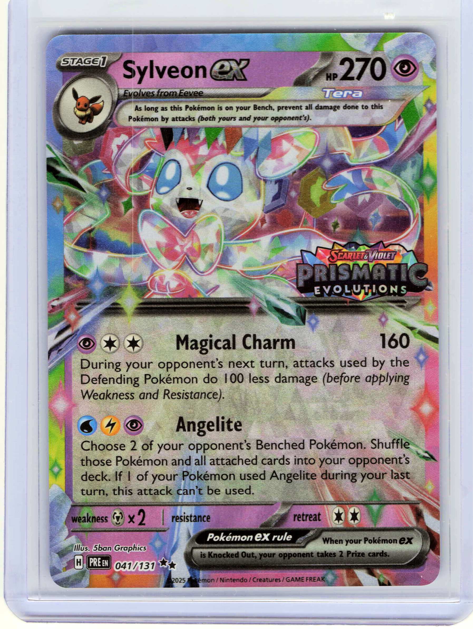Sylveon ex - (Prismatic Evolutions Stamp) 041/131, Holo, NM Condition, Pokemon Miscellaneous Cards & Products