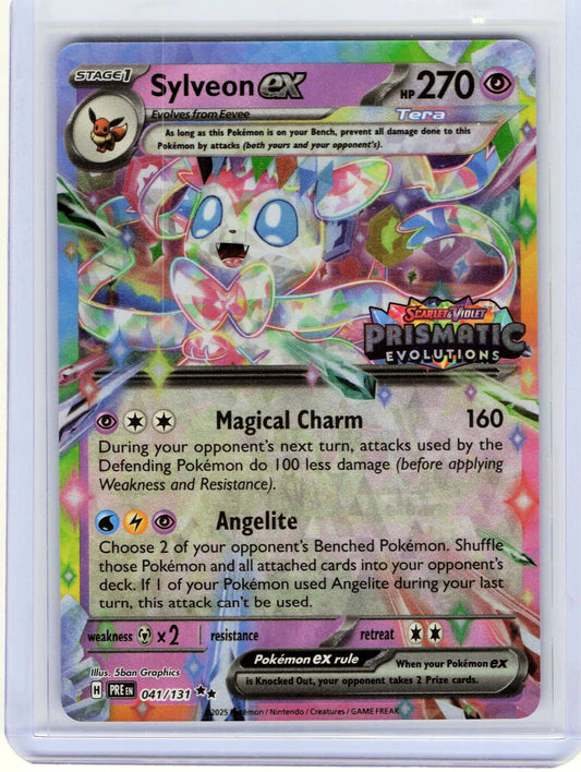 Sylveon ex - (Prismatic Evolutions Stamp) 041/131, Holo, NM Condition, Pokemon Miscellaneous Cards & Products