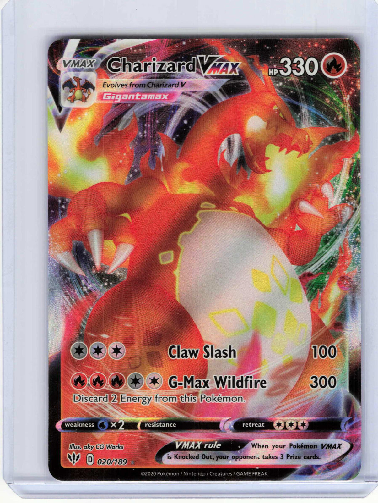 Charizard VMAX #020/189 Pokemon SWSH03: Darkness Ablaze