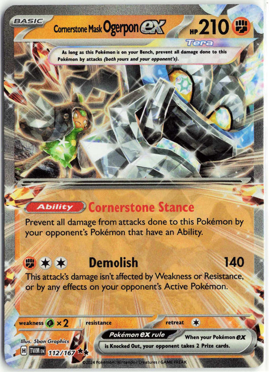 Cornerstone Mask Ogerpon ex #112/167 Pokemon SV06: Twilight Masquerade