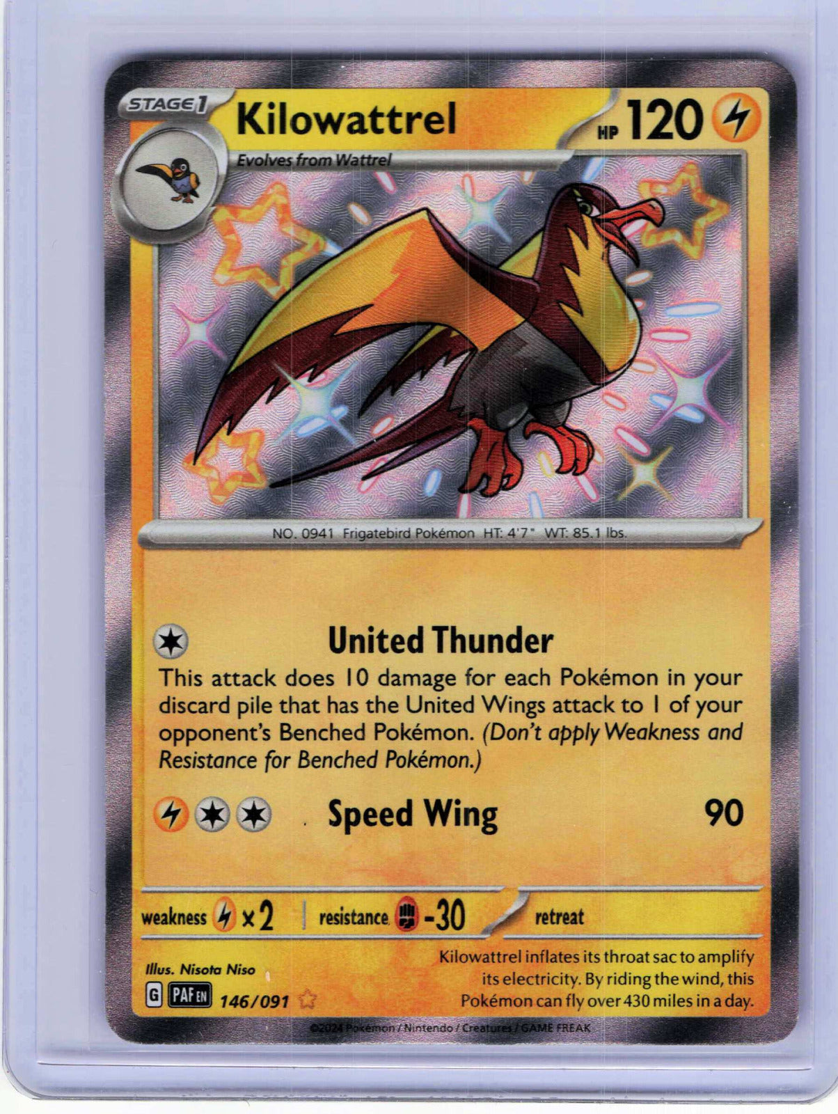Kilowattrel #146/091 Pokemon SV: Paldean Fates