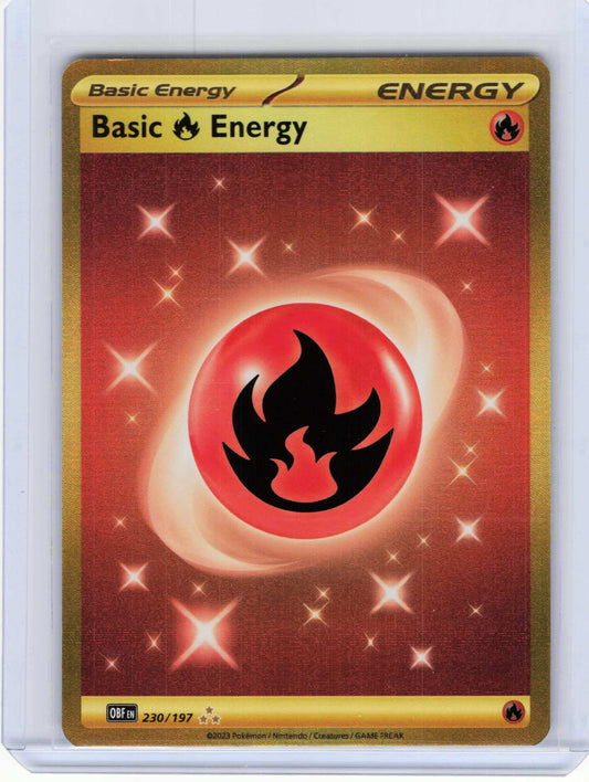 Basic Fire Energy #230/197 Holo Pokemon SV03: Obsidian Flames