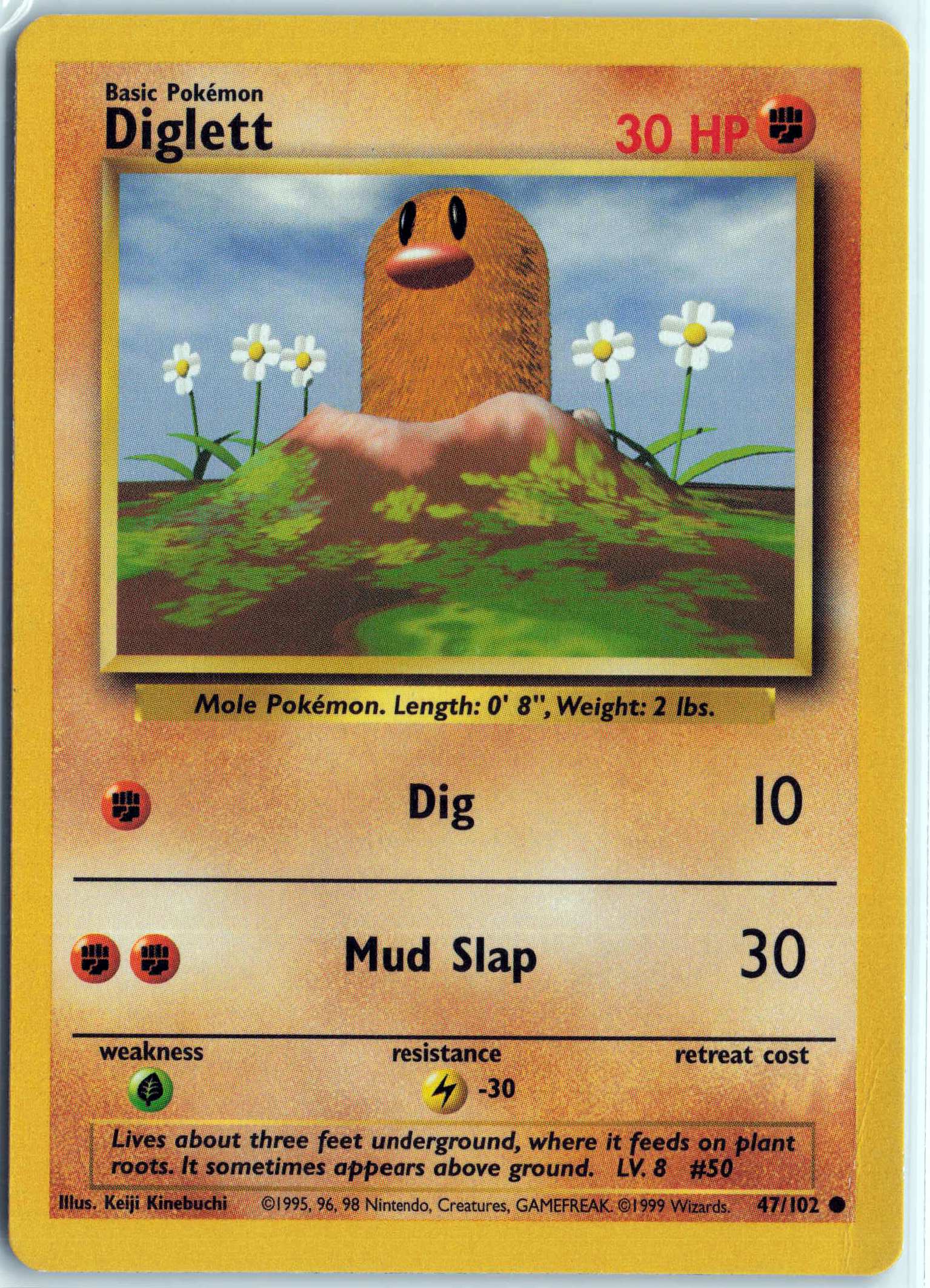 Diglett 047/102, HP Condition, Pokemon Base Set