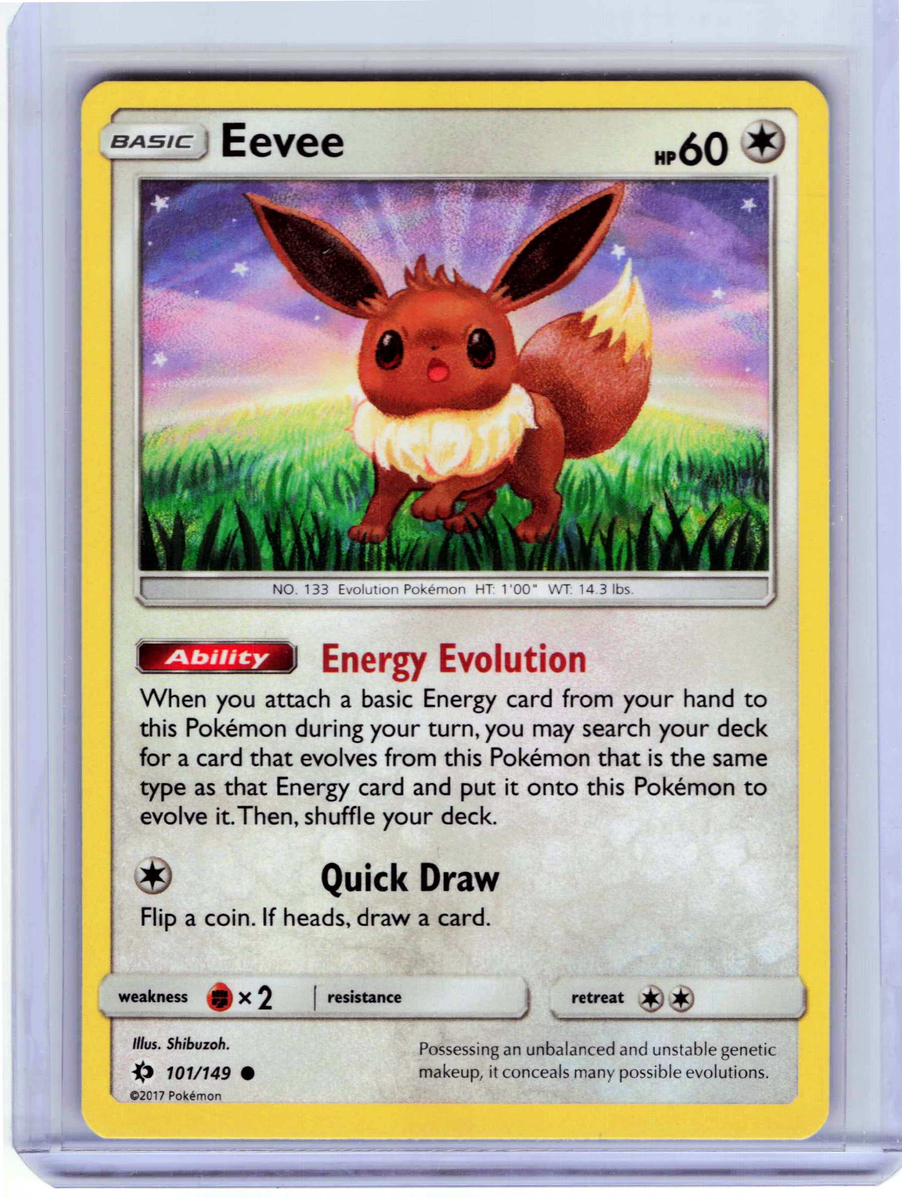 Eevee 101/149, NM Condition, Pokemon SM Base Set