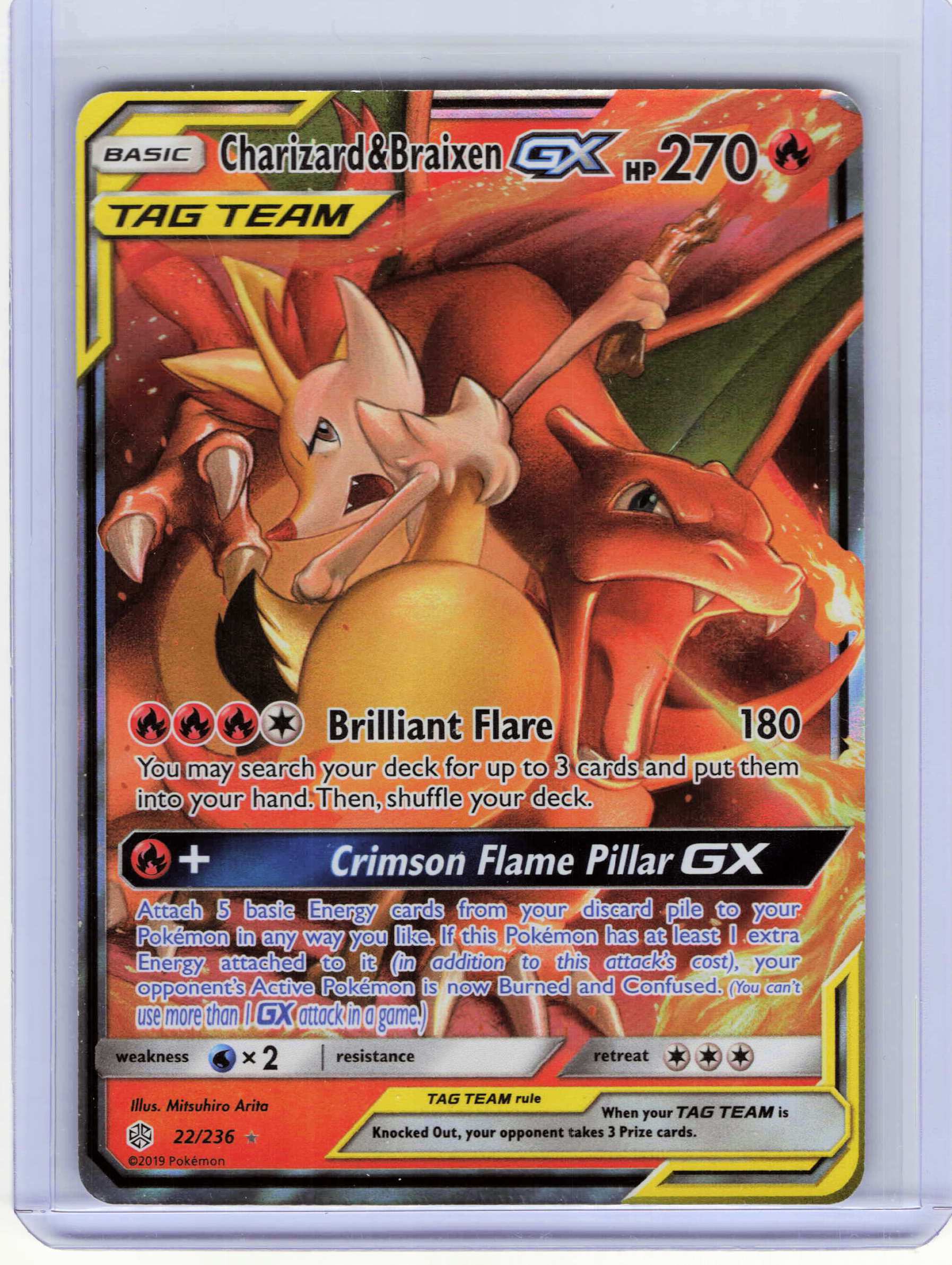 Charizard & Braixen GX 22/236 Ultra Rare SM - Cosmic Eclipse