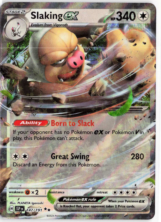 Slaking ex #147/191 Pokemon SV08: Surging Sparks