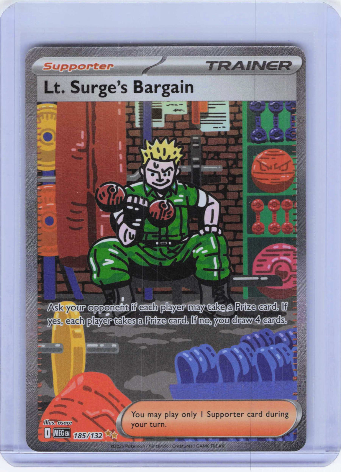 Lt. Surge's Bargain #185/132 Holo Pokemon ME01: Mega Evolution