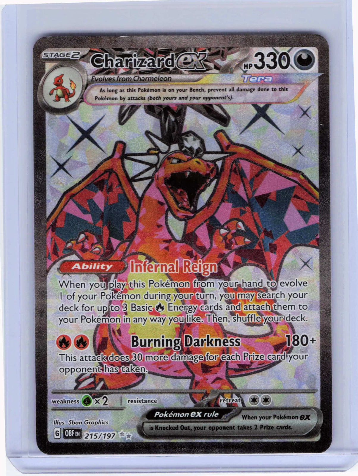 Charizard ex #215/197 Pokemon SV03: Obsidian Flames