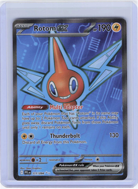 Rotom ex #111/094 Holo Pokemon ME02: Phantasmal Flames