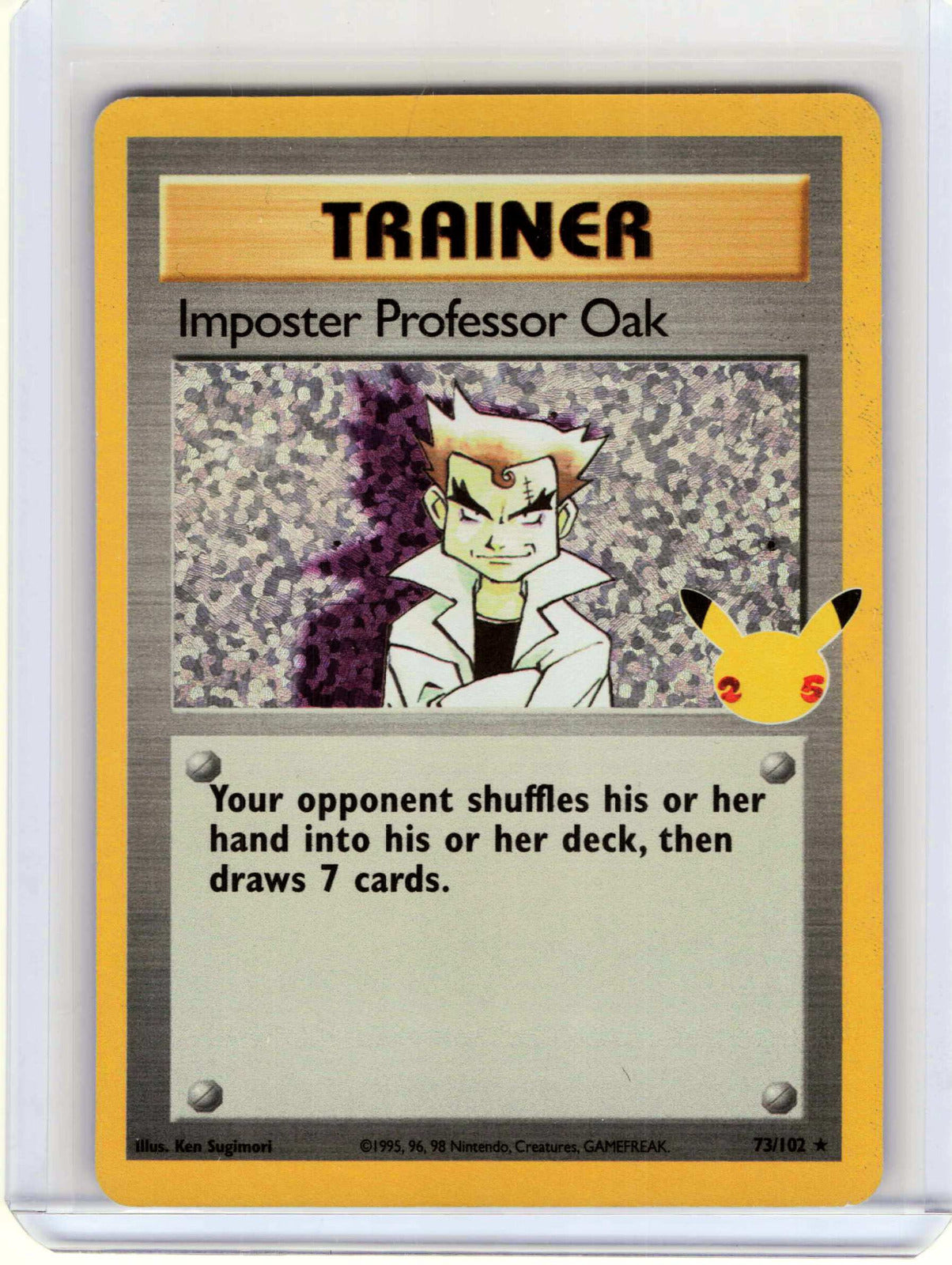 Imposter Professor Oak #73/102 Holo Pokemon Celebrations: Classic Collection