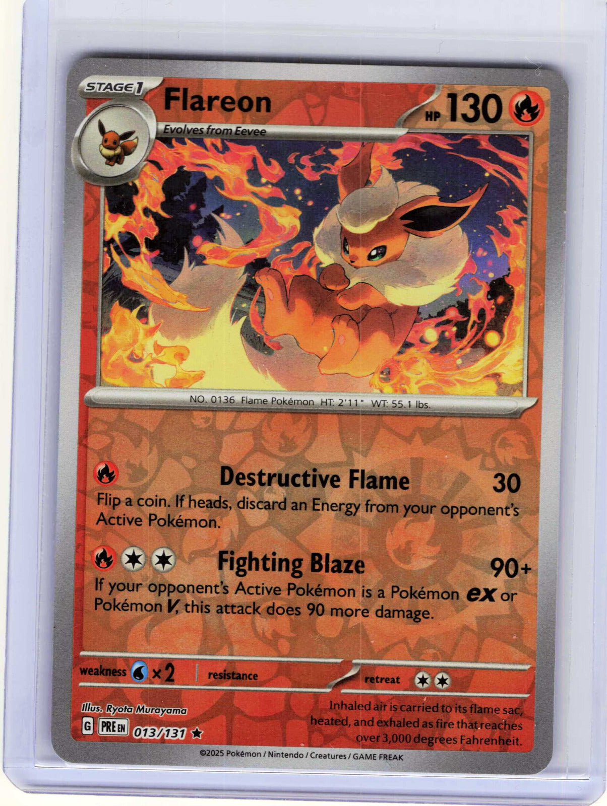 Flareon #013/131 Reverse Holo Pokemon SV: Prismatic Evolutions