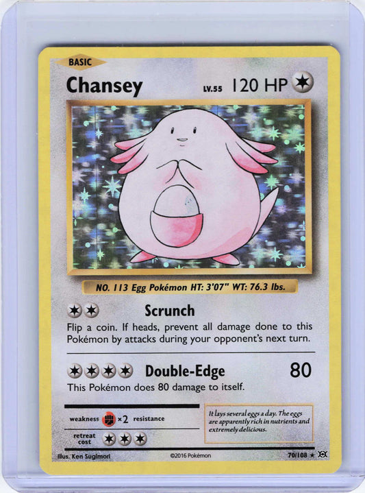 Chansey 70/108, Holo, MP Condition, Pokemon XY - Evolutions