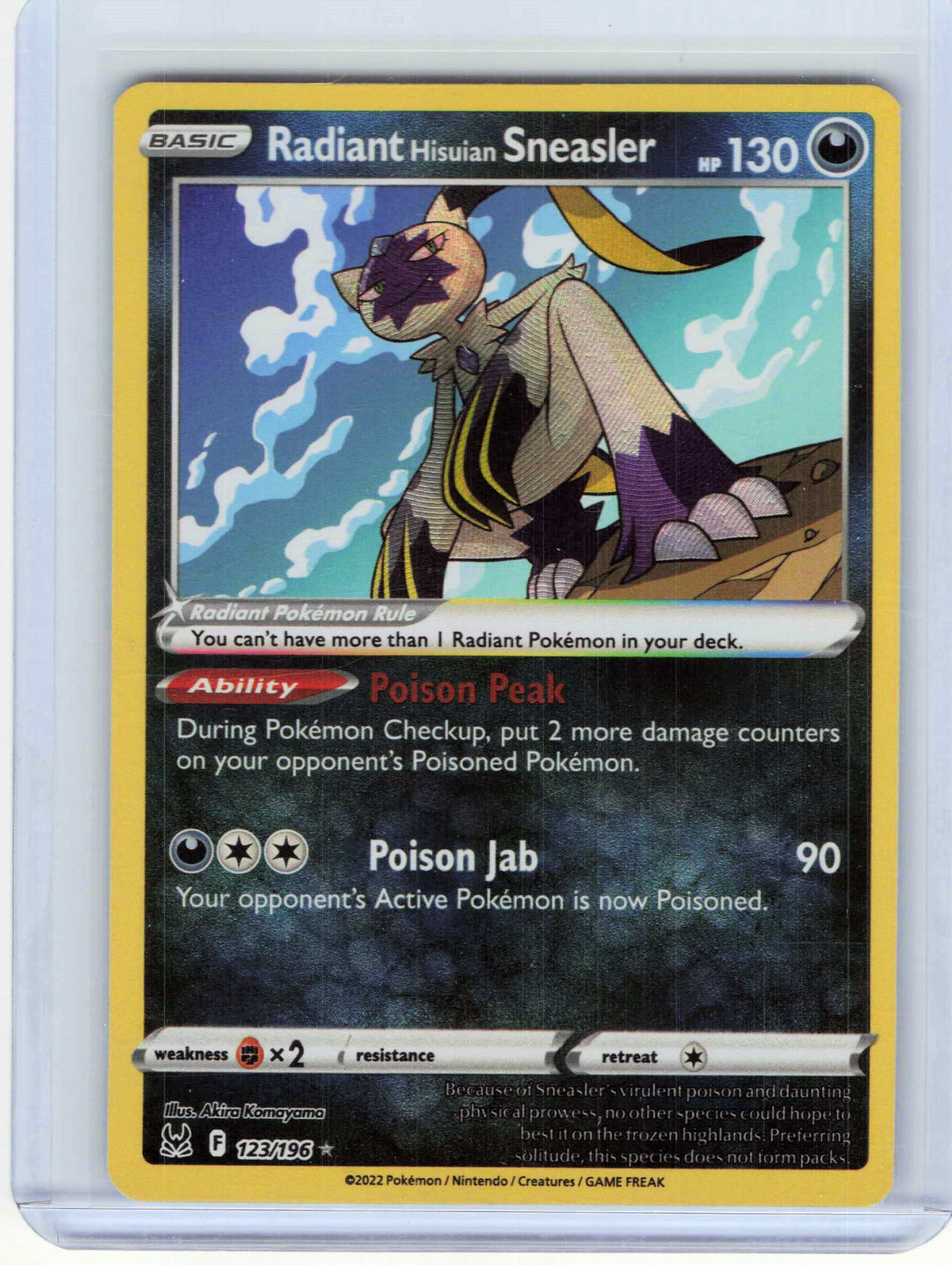 Radiant Hisuian Sneasler #123/196 Pokemon SWSH11: Lost Origin