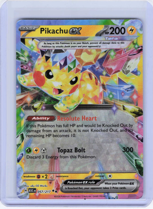 Pikachu ex #057/217 Holo Pokemon ME: Ascended Heroes