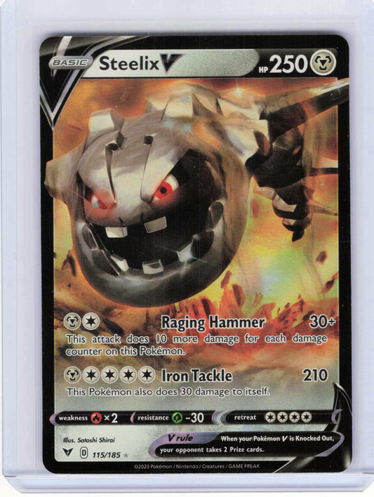 Steelix V #115/185 Pokemon SWSH04: Vivid Voltage