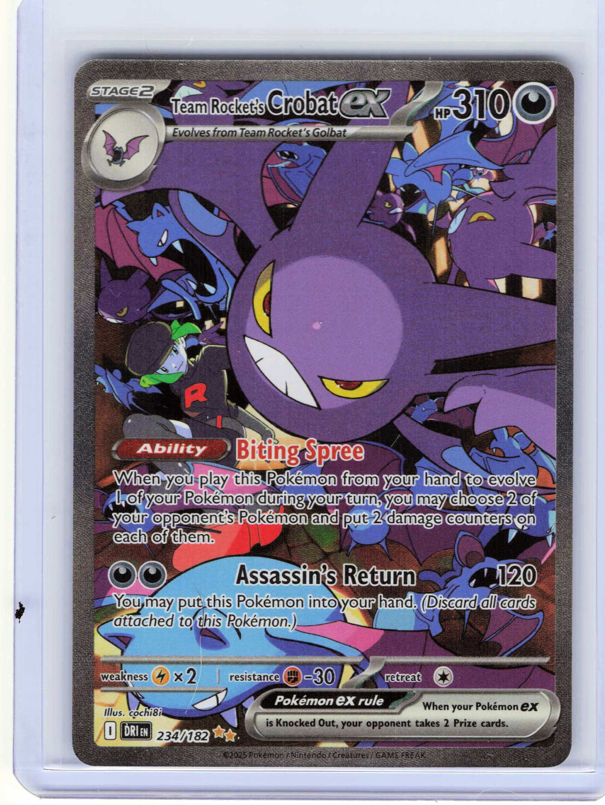 Team Rocket's Crobat ex #234/182 Holo Pokemon SV10: Destined Rivals