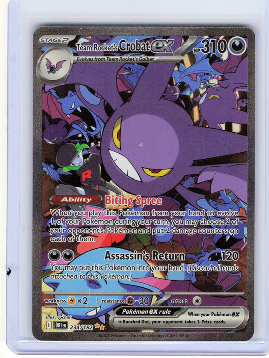 Team Rocket's Crobat ex #234/182 Holo Pokemon SV10: Destined Rivals