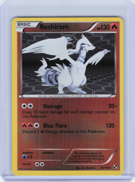 Reshiram #26/114 Reverse Holo Pokemon Black and White
