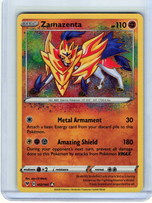 Zamazenta #102/185 Amazing Rare Pokemon SWSH04: Vivid Voltage