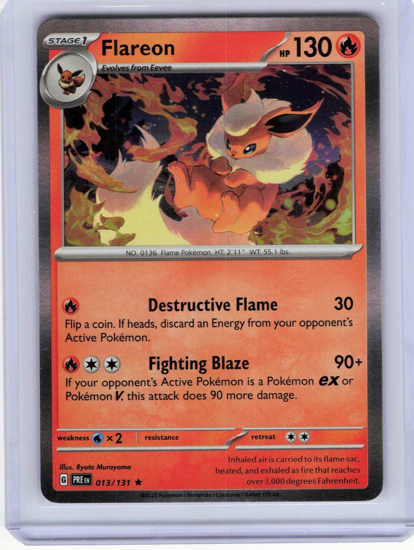 Flareon 013/131, Holo, NM Condition, Pokemon SV: Prismatic Evolutions