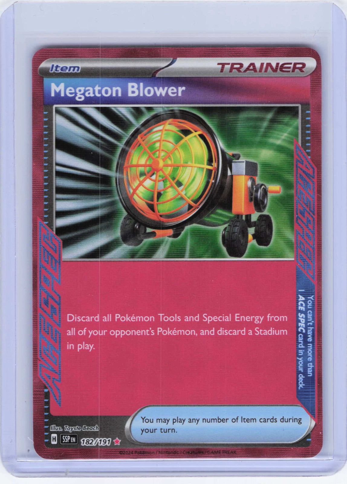 Megaton Blower #182/191 Holo Pokemon SV08: Surging Sparks