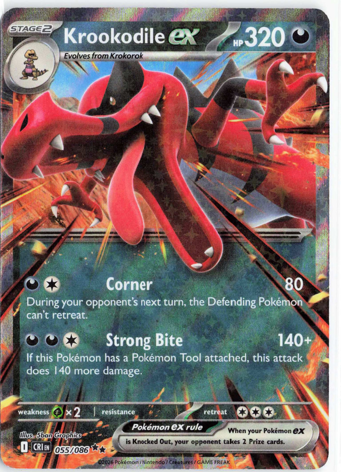 Krookodile ex #055/086 Pokemon ME04: Chaos Rising