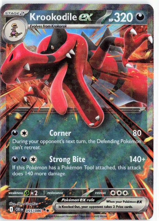 Krookodile ex #055/086 Pokemon ME04: Chaos Rising