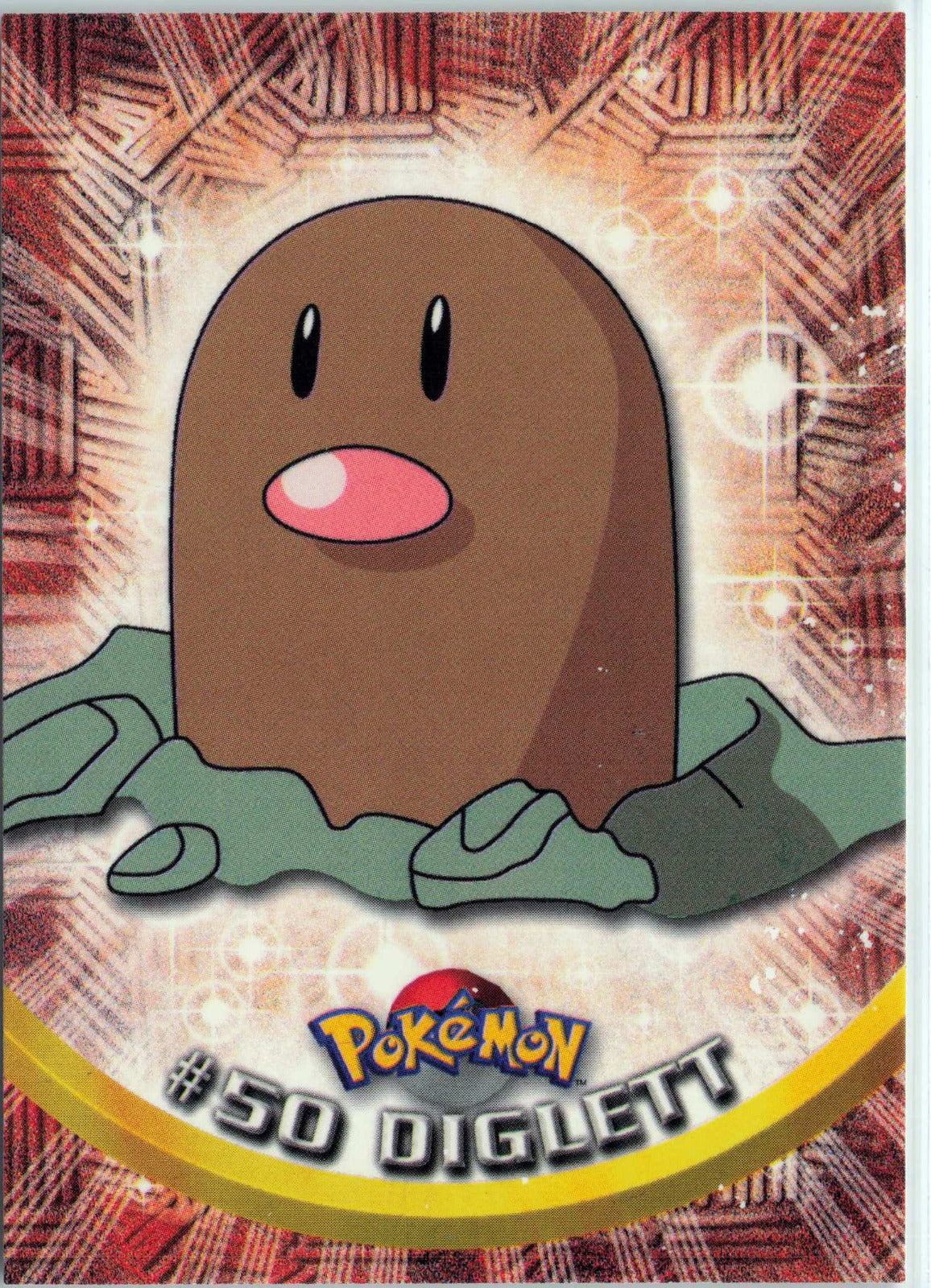 Diglett #50 - Black Topps Logo Pokemon Topps TV Animation Edition Series 1