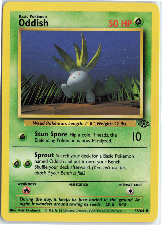 Oddish 58/64, HP Condition, Pokemon Jungle