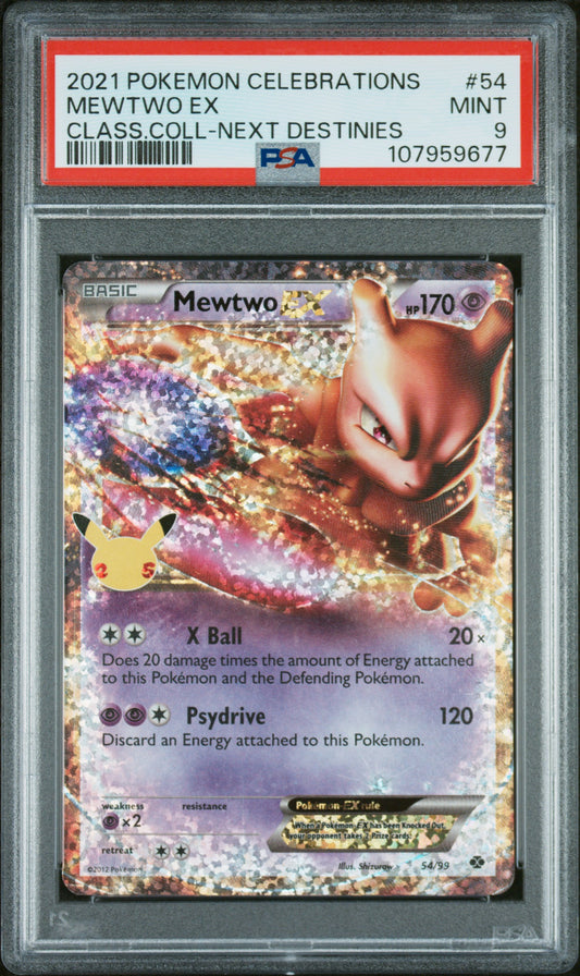 Mewtwo Ex #54 Pokemon Celebrations Classic Collection Graded PSA 9